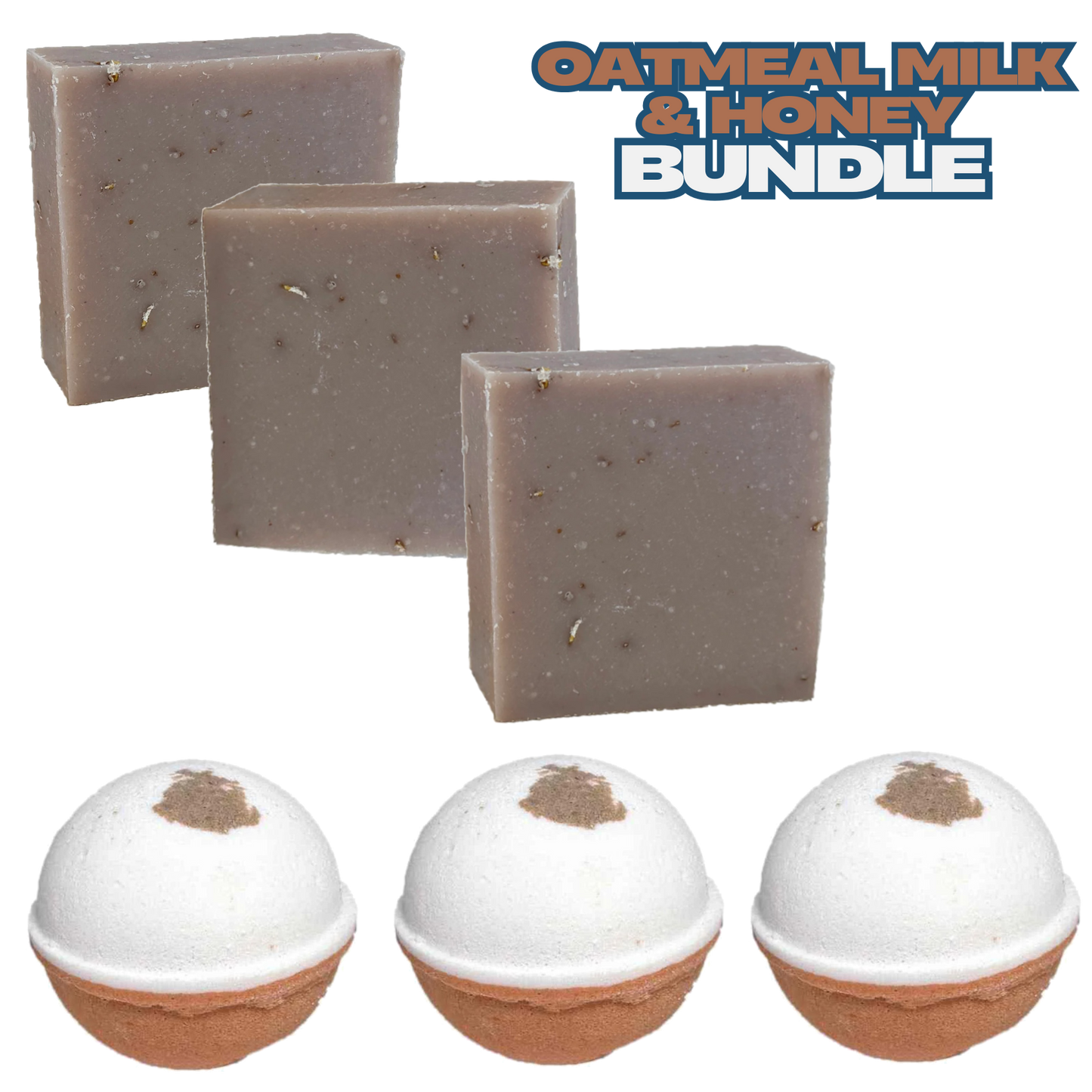 Oatmeal Milk & Honey Soap & Bath Bomb Bundle – 3 handmade soaps + 3 bath bombs. Premium, USA-made. Free same-day delivery in Queen Creek, AZ!